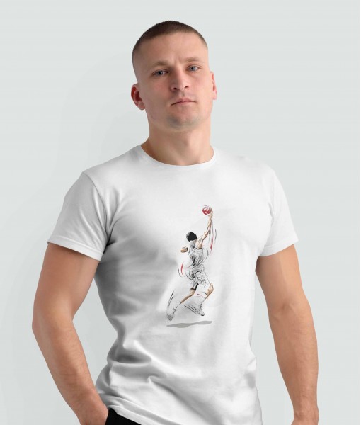 Мъжка тениска с щампа Спортни Илюстрации Basketball player - TShirtArtShop.com